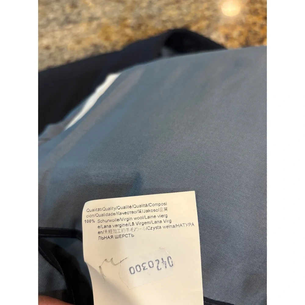 Hugo Boss Navy Pinstripe Blazer Super‎ 120 Virgin Wool Suit Sports Coat 42R